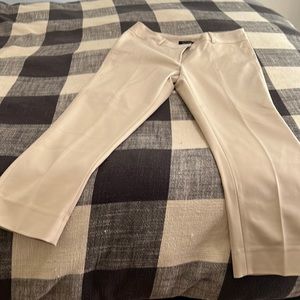 Slim ankle cream dress pant
